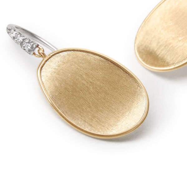 Lunaria Small Yellow Gold and Diamond Earrings